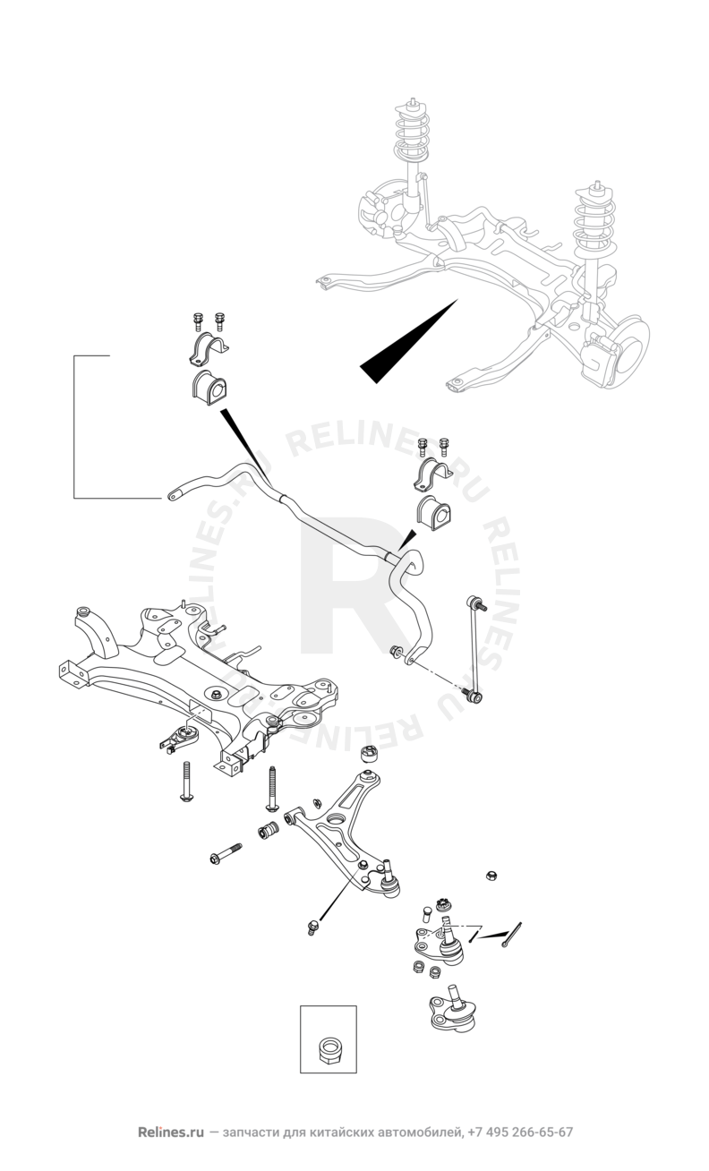 Запчасти Chery Tiggo 4 Поколение I — рестайлинг (2018)  — Передняя подвеска — схема