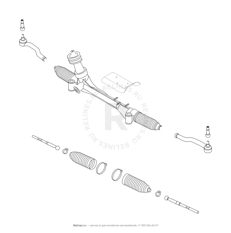 Запчасти Chery Tiggo 8 Pro Поколение I (2020)  — Рулевая рейка — схема