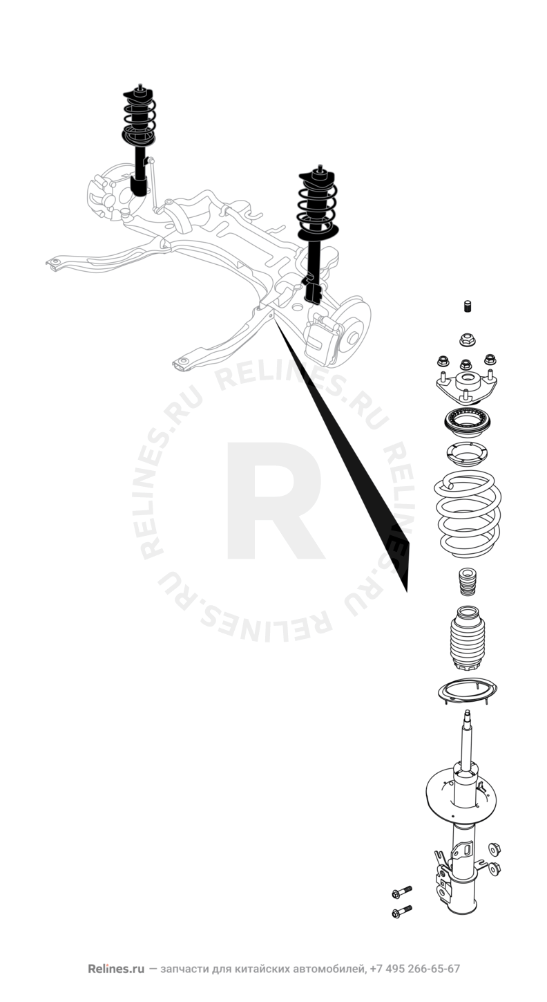 Передняя подвеска (1) Chery Tiggo 4 — схема
