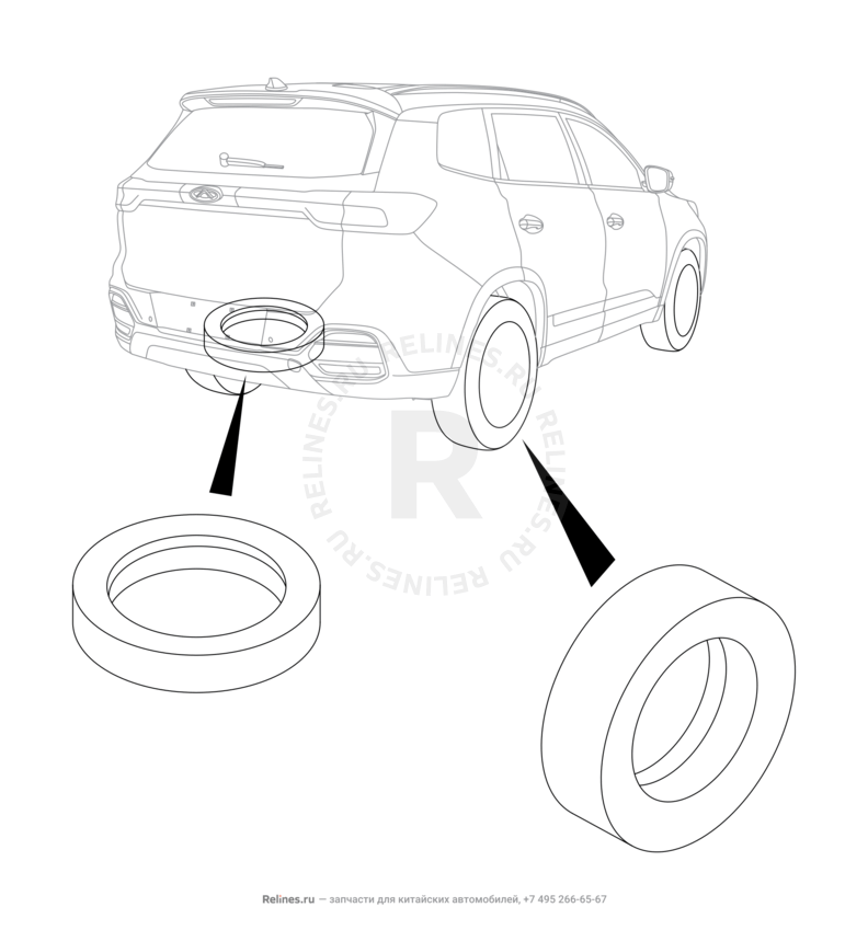 Запчасти Chery Tiggo 8 Поколение I (2018)  — Покрышка (шина) (1) — схема