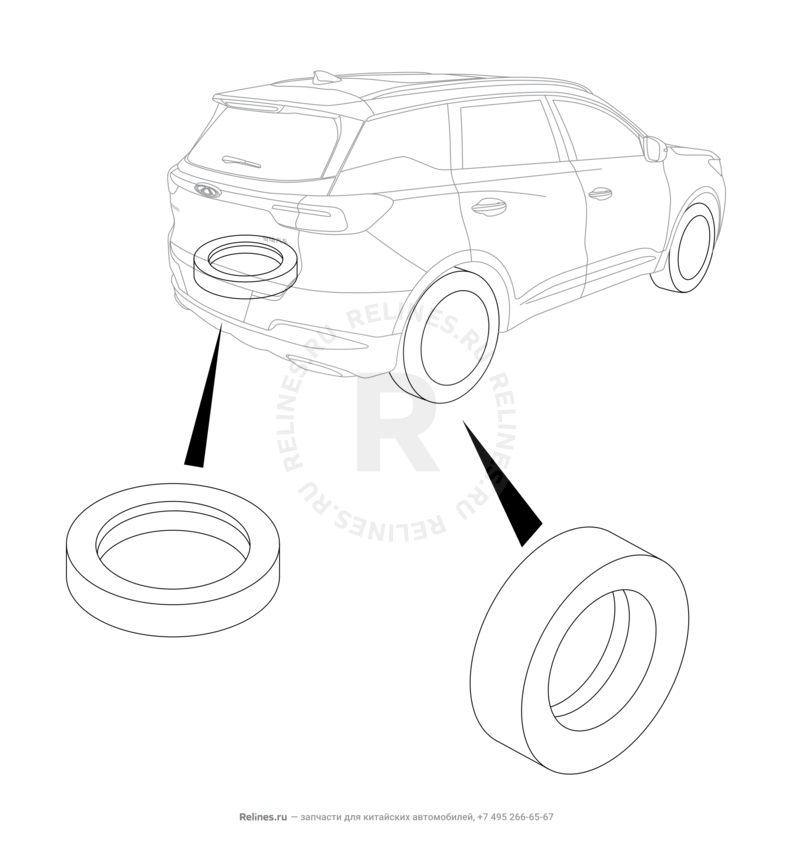 Запчасти Chery Tiggo 7 Pro Поколение I (2020)  — Покрышка (шина) (2) — схема