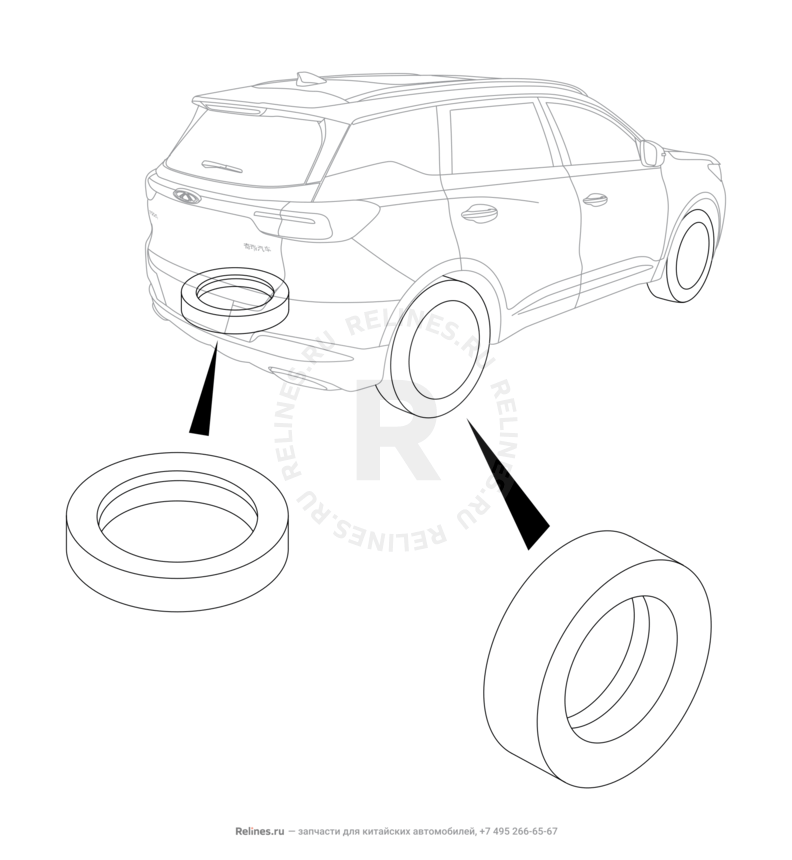 Запчасти Chery Tiggo 7 Pro Поколение I (2020)  — Покрышка (шина) (3) — схема