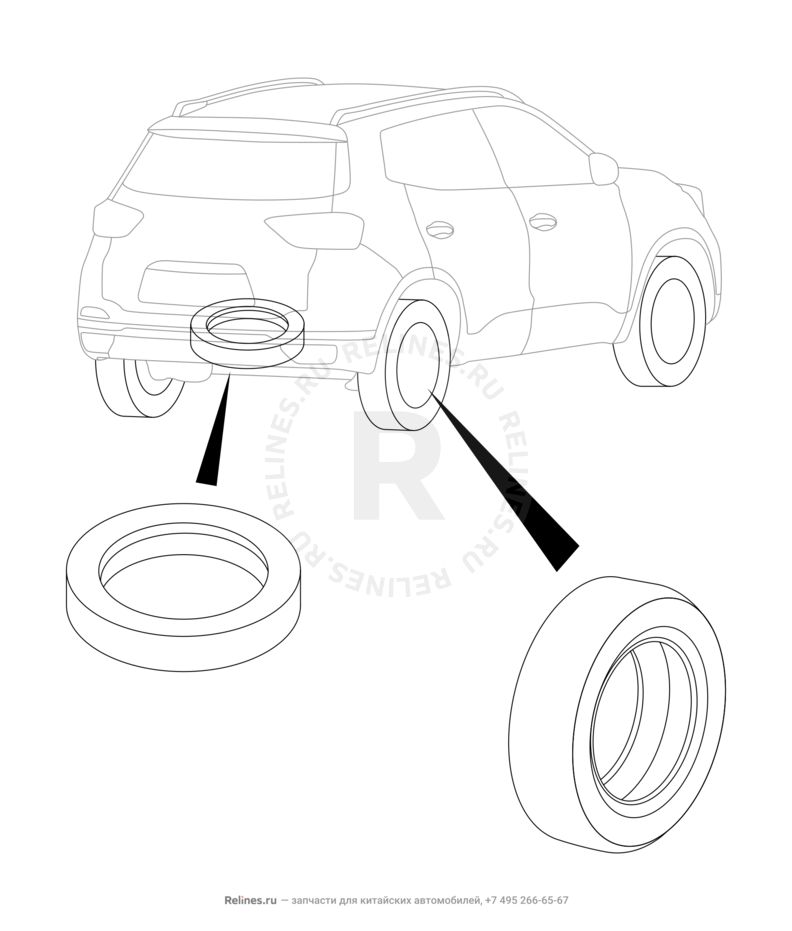 Запчасти Chery Tiggo 4 Pro Поколение I (2021)  — Покрышка (шина) — схема