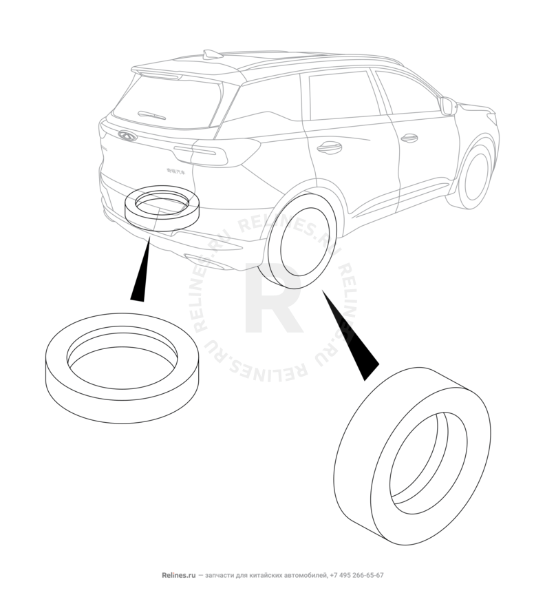 Запчасти Chery Tiggo 7 Pro Поколение I (2020)  — Покрышка (шина) (1) — схема