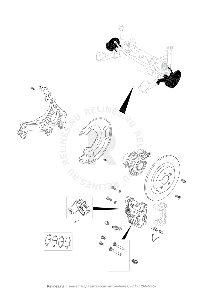 Запчасти Chery Tiggo 7 Pro Поколение I (2020)  — Тормозная система (1) — схема