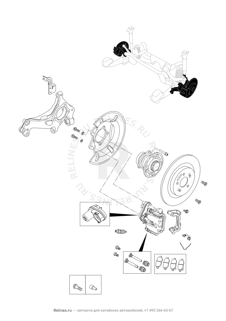 Запчасти Chery Tiggo 4 Pro Поколение I (2021)  — Тормозная система (1) — схема