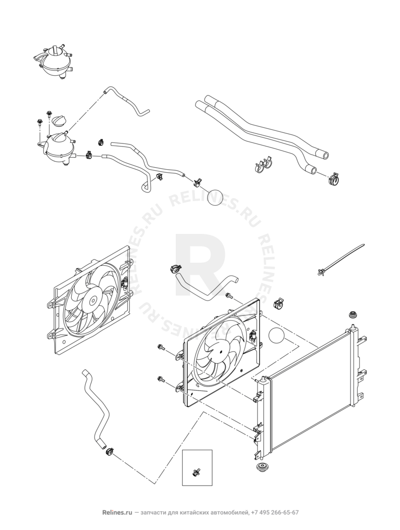 Запчасти Chery Tiggo 4 Поколение I — рестайлинг (2018)  — Радиатор охлаждения двигателя (3) — схема