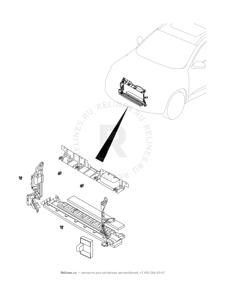 Запчасти Chery Tiggo 7 Pro Max Поколение I (2022)  — Дефлекторы и уплотнители (2) — схема