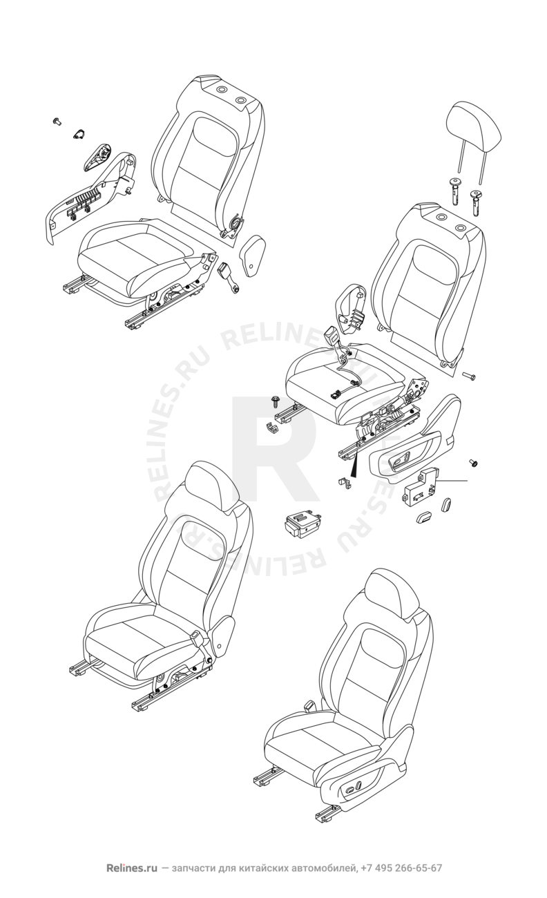 Запчасти Chery Tiggo 7 Pro Поколение I (2020)  — Передние сиденья (4) — схема