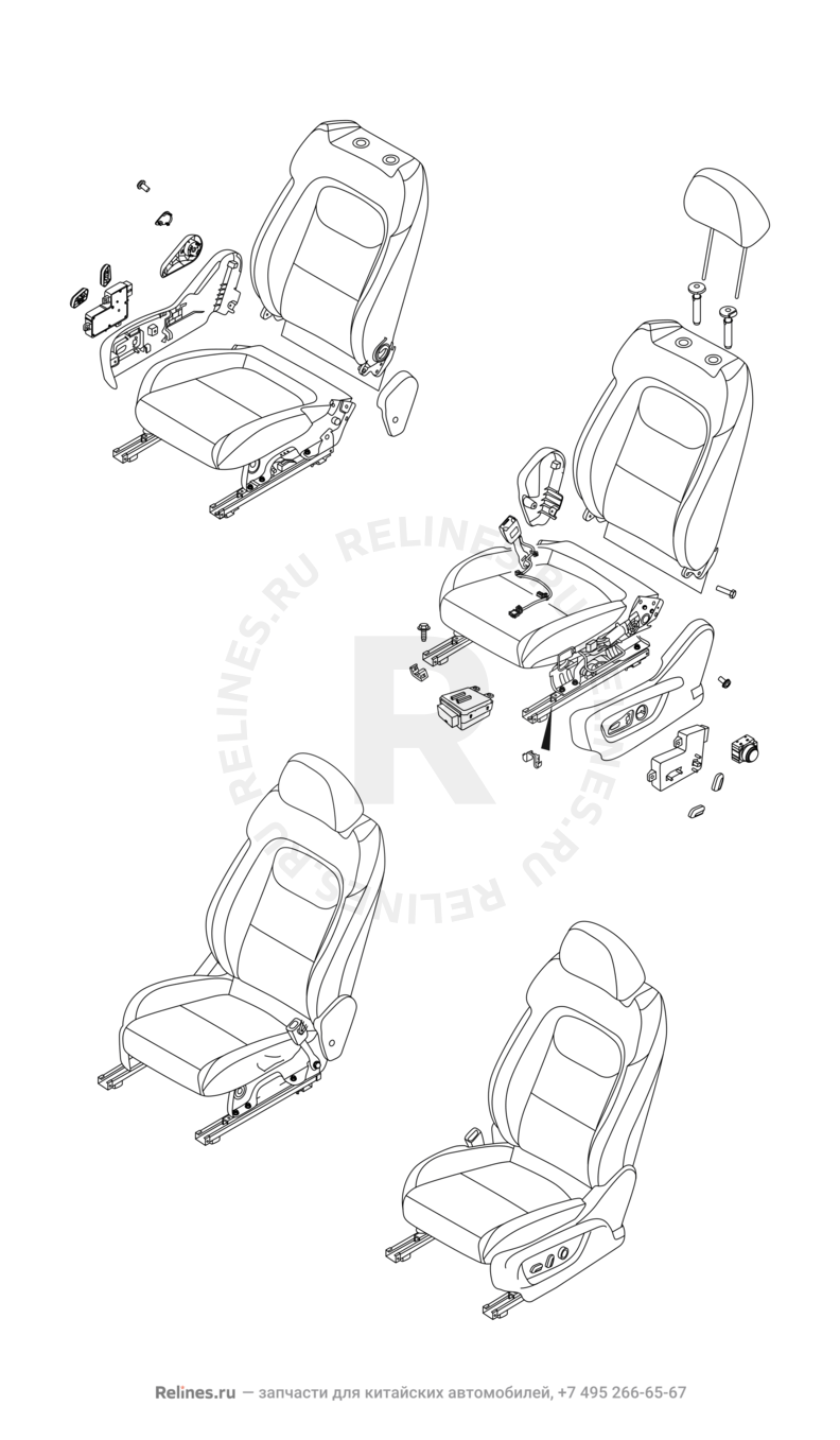 Запчасти Chery Tiggo 7 Pro Поколение I (2020)  — Передние сиденья (1) — схема