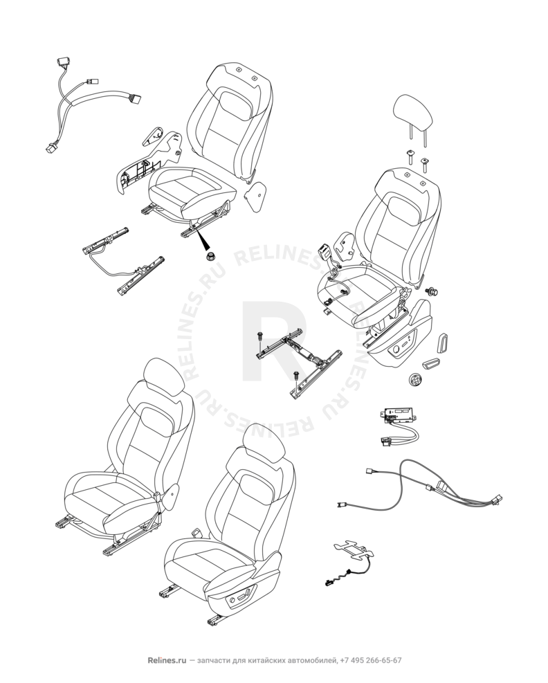 Запчасти Chery Tiggo 4 Поколение I — рестайлинг (2018)  — Передние сиденья (3) — схема