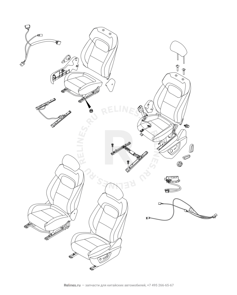 Запчасти Chery Tiggo 4 Поколение I — рестайлинг (2018)  — Передние сиденья (4) — схема