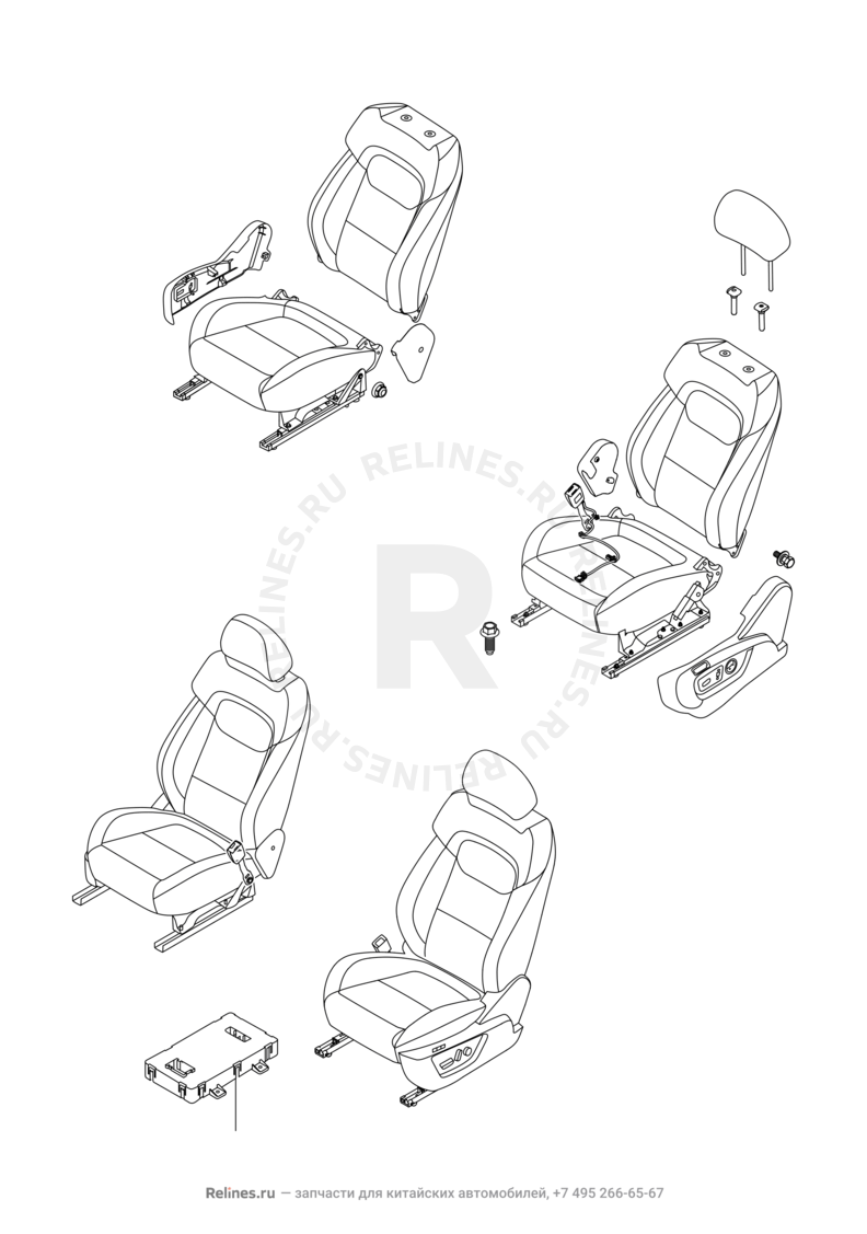Запчасти Chery Tiggo 8 Pro Max Поколение I (2022)  — Передние сиденья (2) — схема