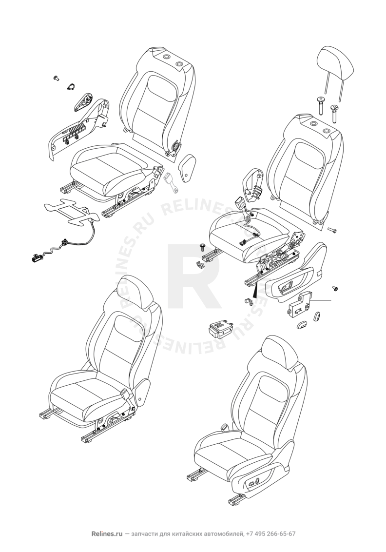 Запчасти Chery Tiggo 7 Pro Поколение I (2020)  — Передние сиденья (2) — схема