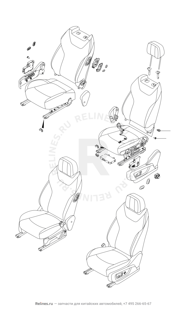 Запчасти Chery Tiggo 8 Pro Max Поколение I (2022)  — Передние сиденья (1) — схема