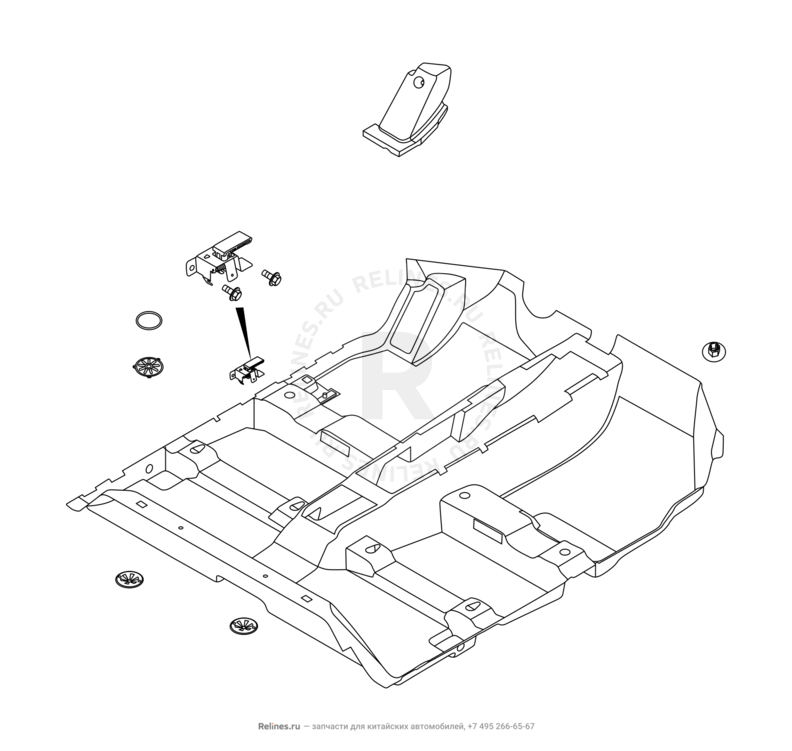 Запчасти Chery Tiggo 4 Pro Поколение I (2021)  — Обшивка (ковер) и комплектующие пола (1) — схема