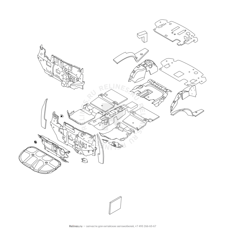 Запчасти Chery Tiggo 8 Pro Max Поколение I (2022)  — Шумоизоляция (2) — схема