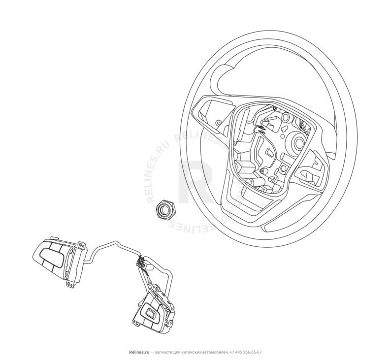 Запчасти Chery Tiggo 4 Поколение I — рестайлинг (2018)  — Рулевое колесо (руль) и подушки безопасности (3) — схема