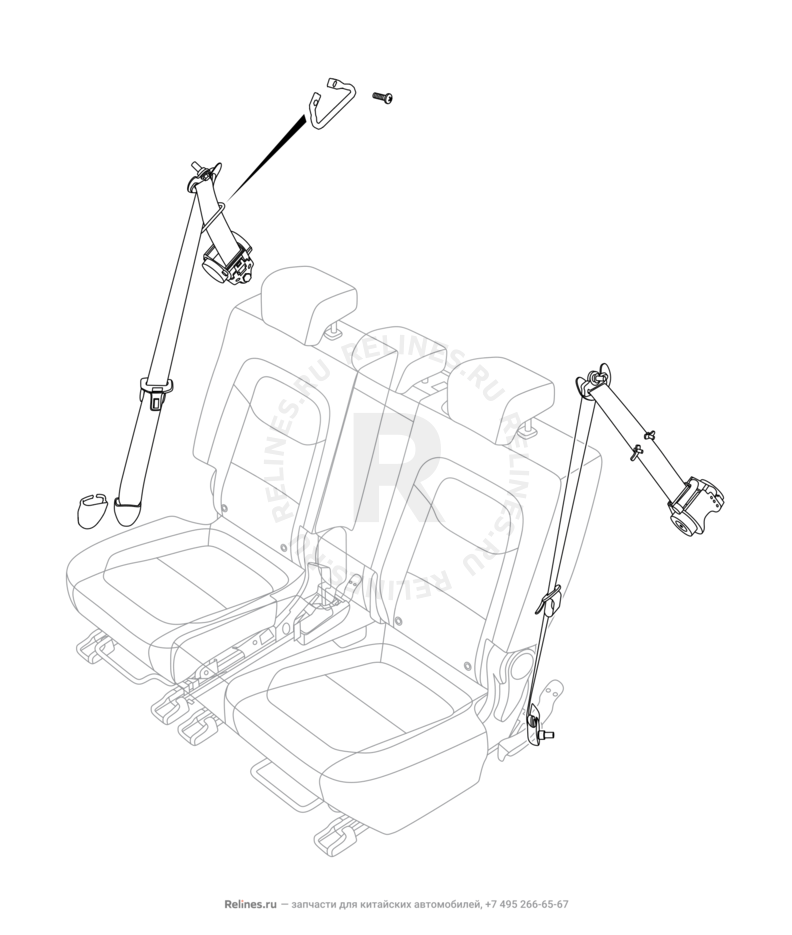 Запчасти Chery Tiggo 8 Pro Max Поколение I (2022)  — Ремни безопасности — схема