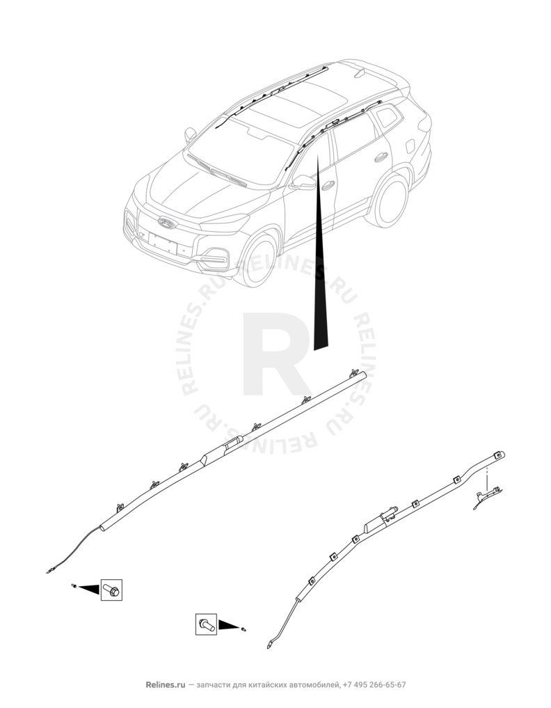 Запчасти Chery Tiggo 4 Pro Поколение I (2021)  — Подушка безопасности шторка (1) — схема