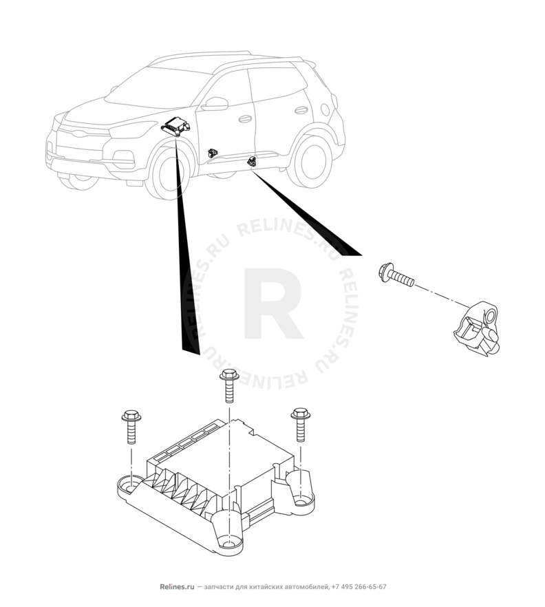 Запчасти Chery Tiggo 4 Поколение I — рестайлинг (2018)  — Блок управления подушками безопасности (Airbag) (3) — схема