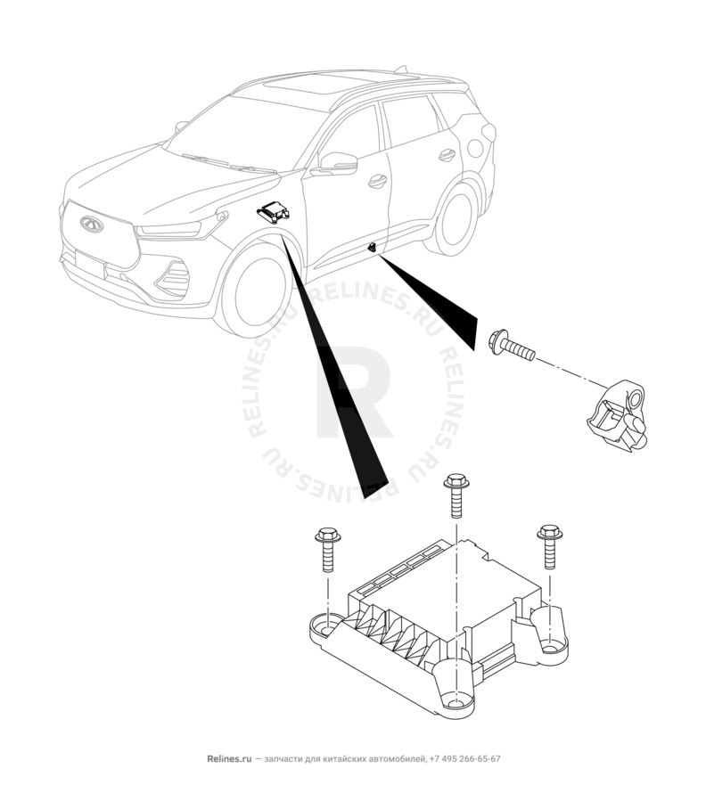 Запчасти Chery Tiggo 7 Pro Max Поколение I (2022)  — Блок управления подушками безопасности (Airbag) — схема