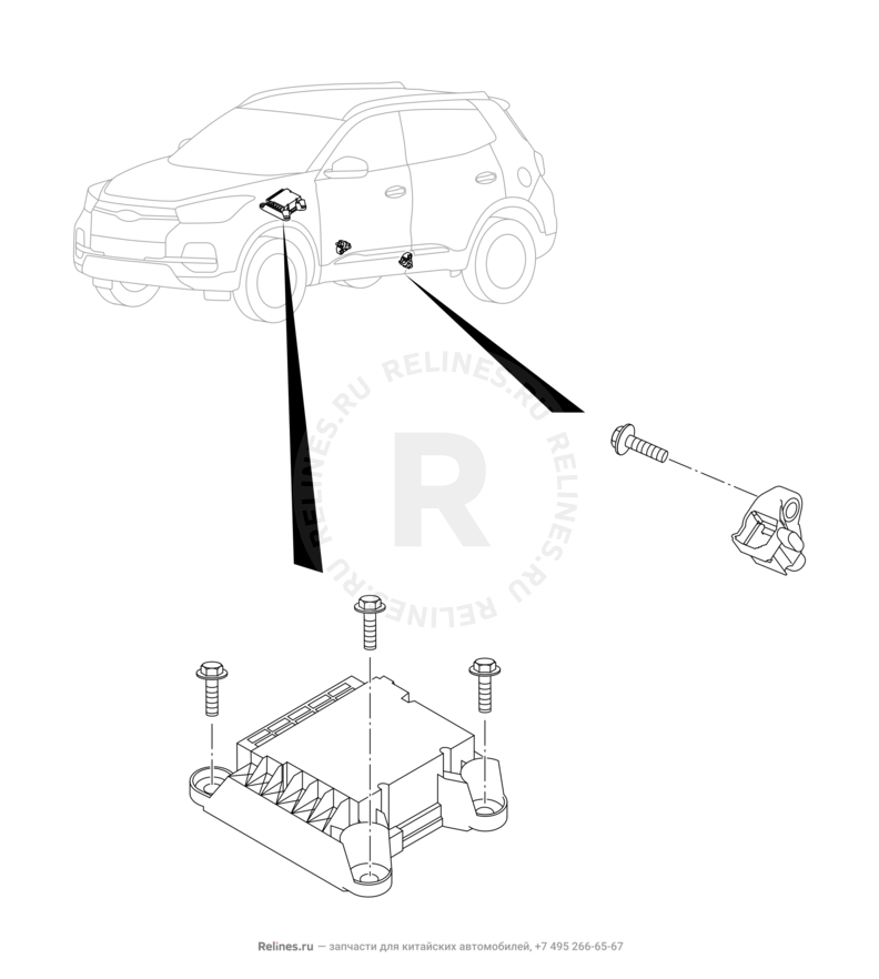 Запчасти Chery Tiggo 4 Pro Поколение I (2021)  — Блок управления подушками безопасности (Airbag) (1) — схема
