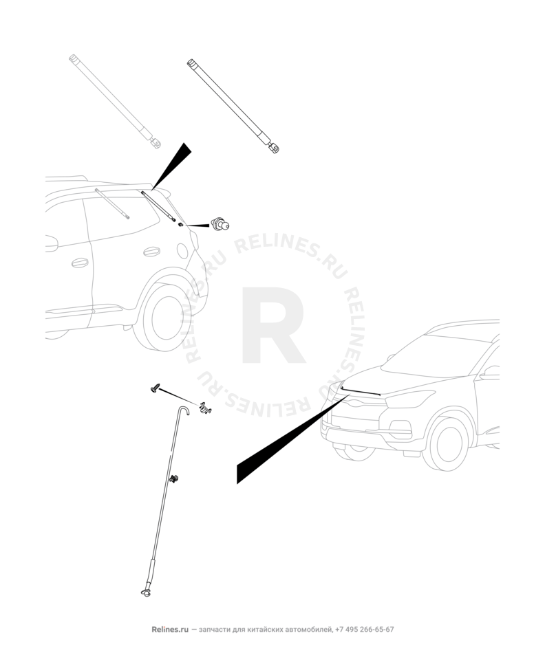 Запчасти Chery Tiggo 4 Pro Поколение I (2021)  — Кронштейны и пружины — схема