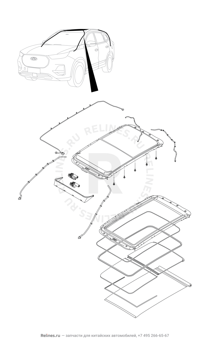 Запчасти Chery Tiggo 8 Pro Max Поколение I (2022)  — Люк (2) — схема