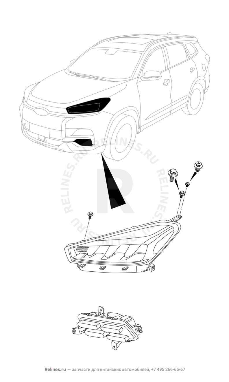Запчасти Chery Tiggo 8 Поколение I (2018)  — Фары передние (2) — схема
