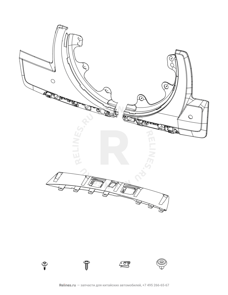 Запчасти Chery Tiggo 3 Поколение I (2014)  — Панель кузова нижняя задней двери — схема