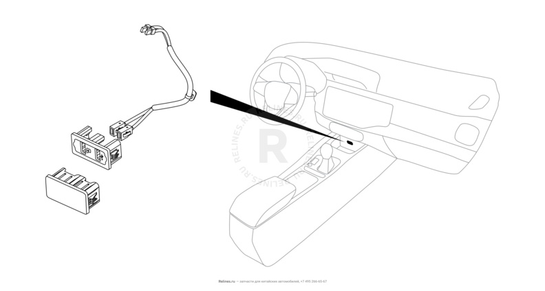 Запчасти Chery Tiggo 4 Поколение I — рестайлинг (2018)  — Разъём USB и провод (6) — схема