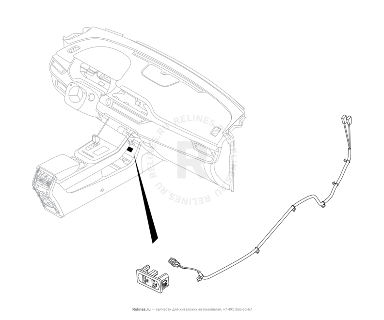 Запчасти Chery Tiggo 4 Pro Поколение I (2021)  — Разъём USB и провод (1) — схема