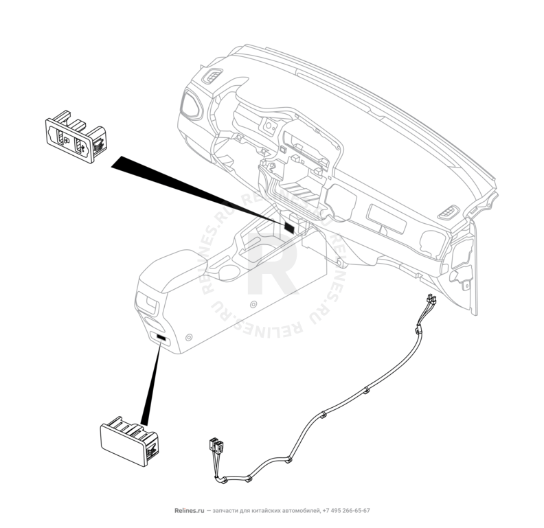 Запчасти Chery Tiggo 4 Pro Поколение I (2021)  — Разъём USB и провод (2) — схема