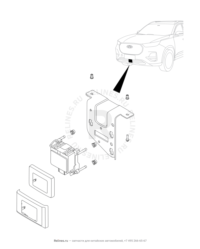 Запчасти Chery Tiggo 8 Pro Max Поколение I (2022)  — Cистема автономного экстренного торможения (AEB) (1) — схема