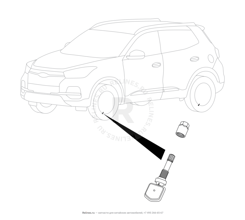 Запчасти Chery Tiggo 4 Pro Поколение I (2021)  — Датчик давления шин — схема