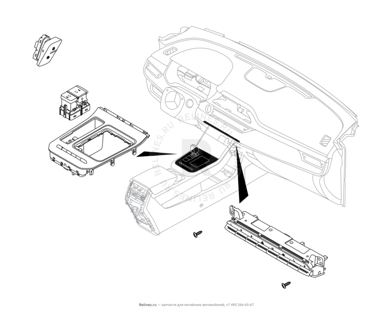 Запчасти Chery Tiggo 8 Pro Max Поколение I (2022)  — Кнопки управления панели приборов (2) — схема