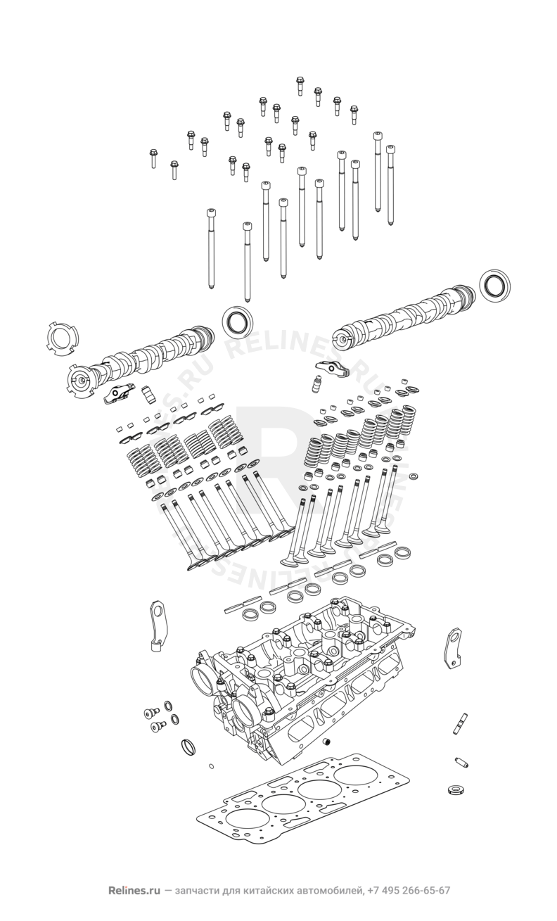 Запчасти Chery Tiggo Поколение I (2005)  — Головка блока цилиндров — схема