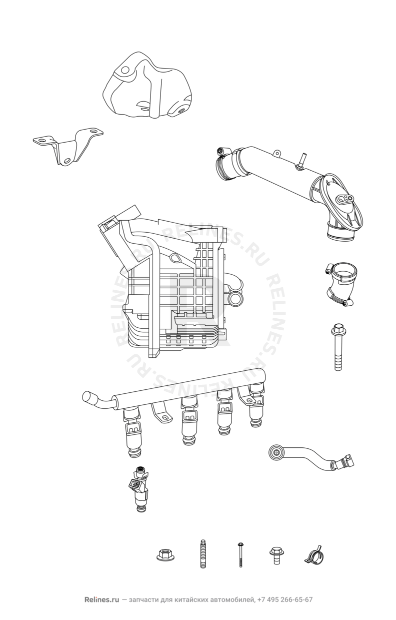 Запчасти Chery Tiggo 7 Pro Поколение I (2020)  — Впускной и выпускной коллекторы, прокладки — схема