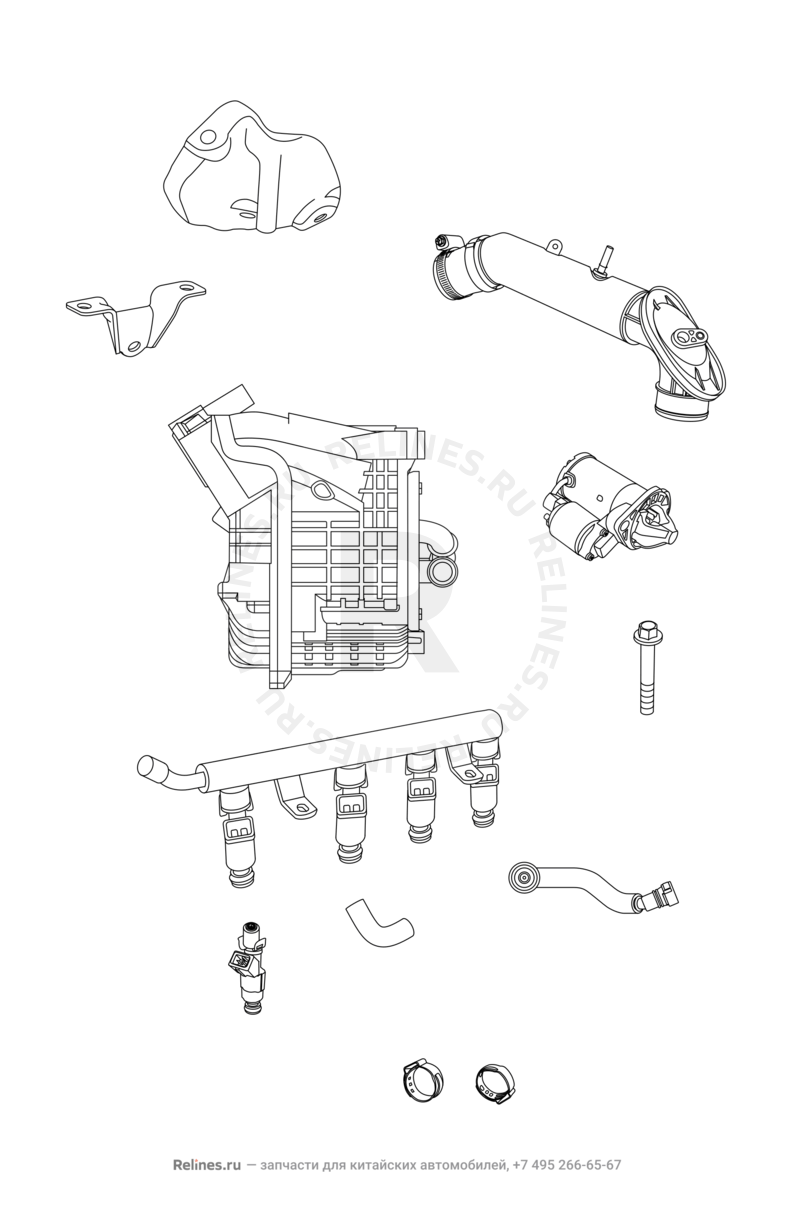 Запчасти Chery Tiggo 7 Pro Поколение I (2020)  — Впускной и выпускной коллекторы, прокладки — схема