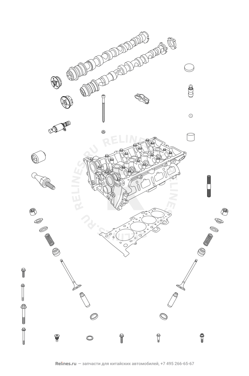 Запчасти Chery Tiggo 3 Поколение I (2014)  — Головка блока цилиндров — схема