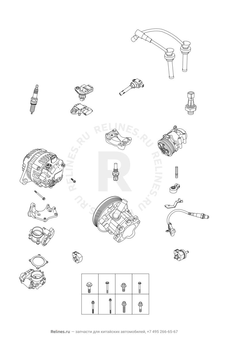 Запчасти Chery Tiggo 3 Поколение I (2014)  — Система зажигания — схема