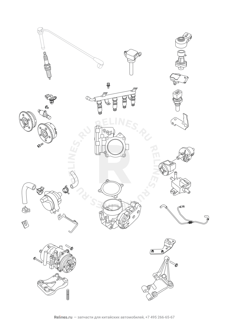 Запчасти Chery Tiggo 7 Поколение I (2016)  — Система зажигания — схема