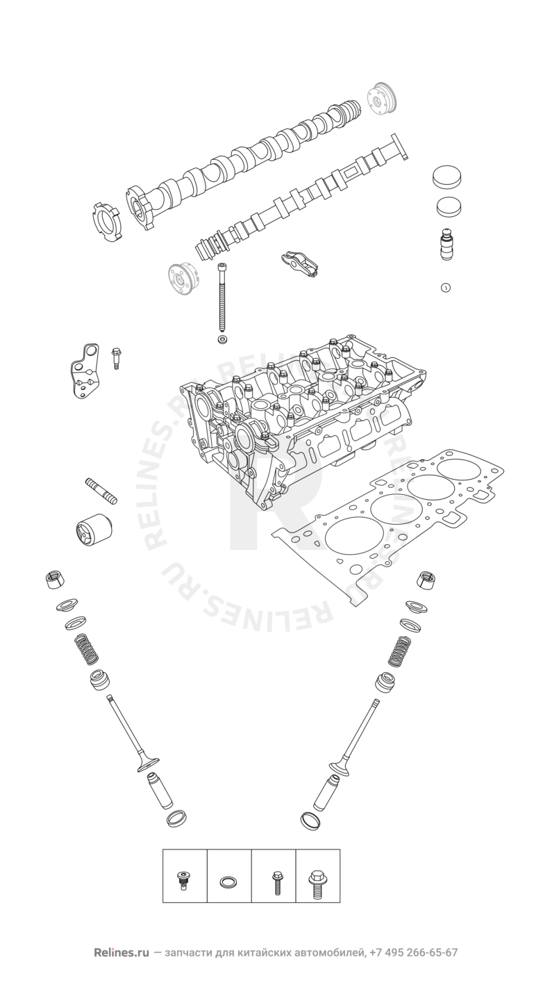 Запчасти Chery Tiggo 7 Поколение I (2016)  — Головка блока цилиндров — схема
