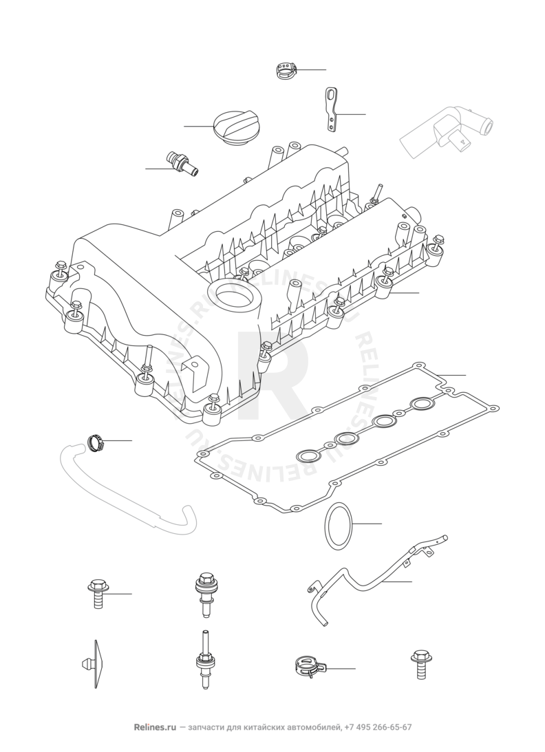 Запчасти Chery Tiggo 4 Поколение I (2017)  — Крышка клапанная — схема