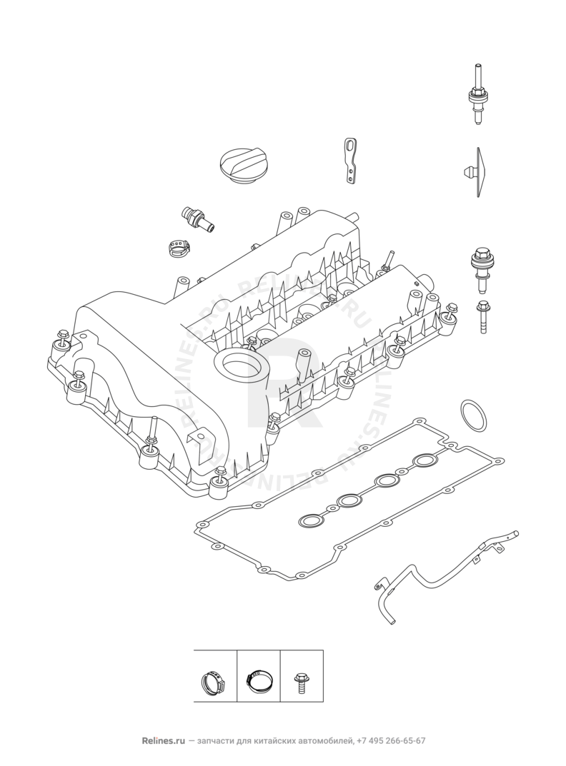 Запчасти Chery Tiggo 8 Поколение I (2018)  — Крышка клапанная — схема
