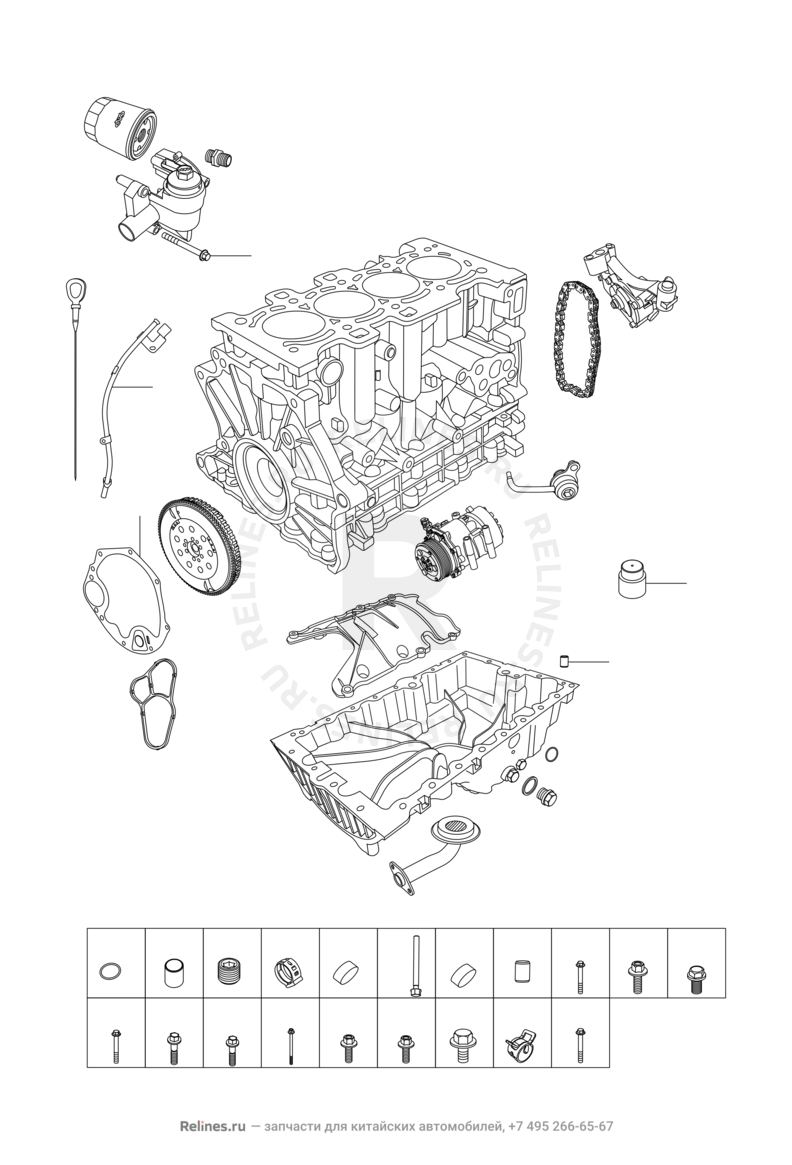 Запчасти Chery Tiggo 8 Поколение I (2018)  — Блок цилиндров — схема