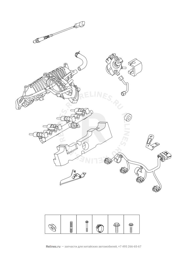 Запчасти Chery Tiggo 8 Pro Поколение I (2020)  — Впускной и выпускной коллекторы, прокладки — схема