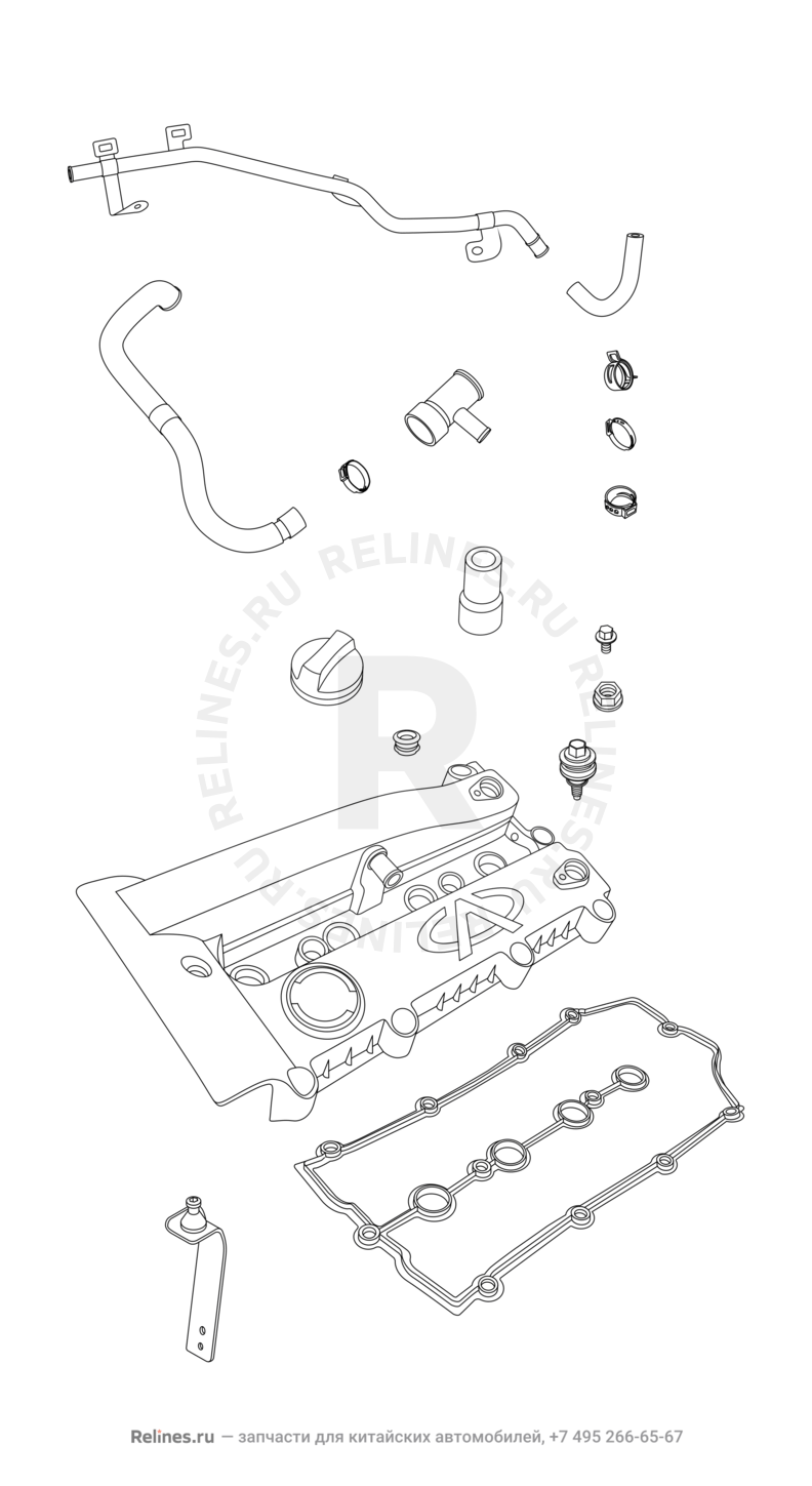 Запчасти Chery Tiggo 7 Поколение I (2016)  — Крышка клапанная — схема