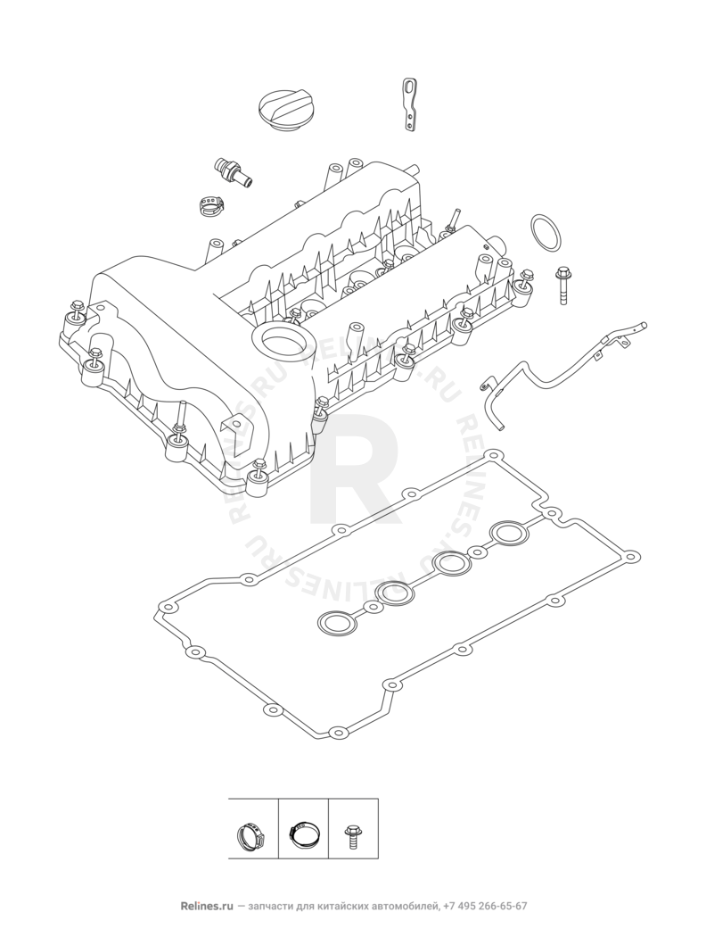 Запчасти Chery Tiggo 4 Поколение I — рестайлинг (2018)  — Крышка клапанная — схема